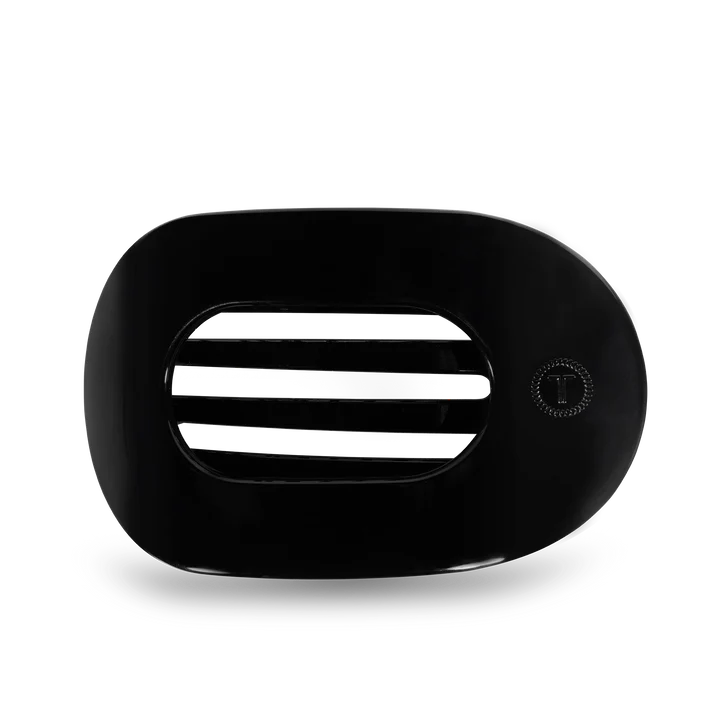 Teleties Jet Black Large Flat Round Clip Teleties