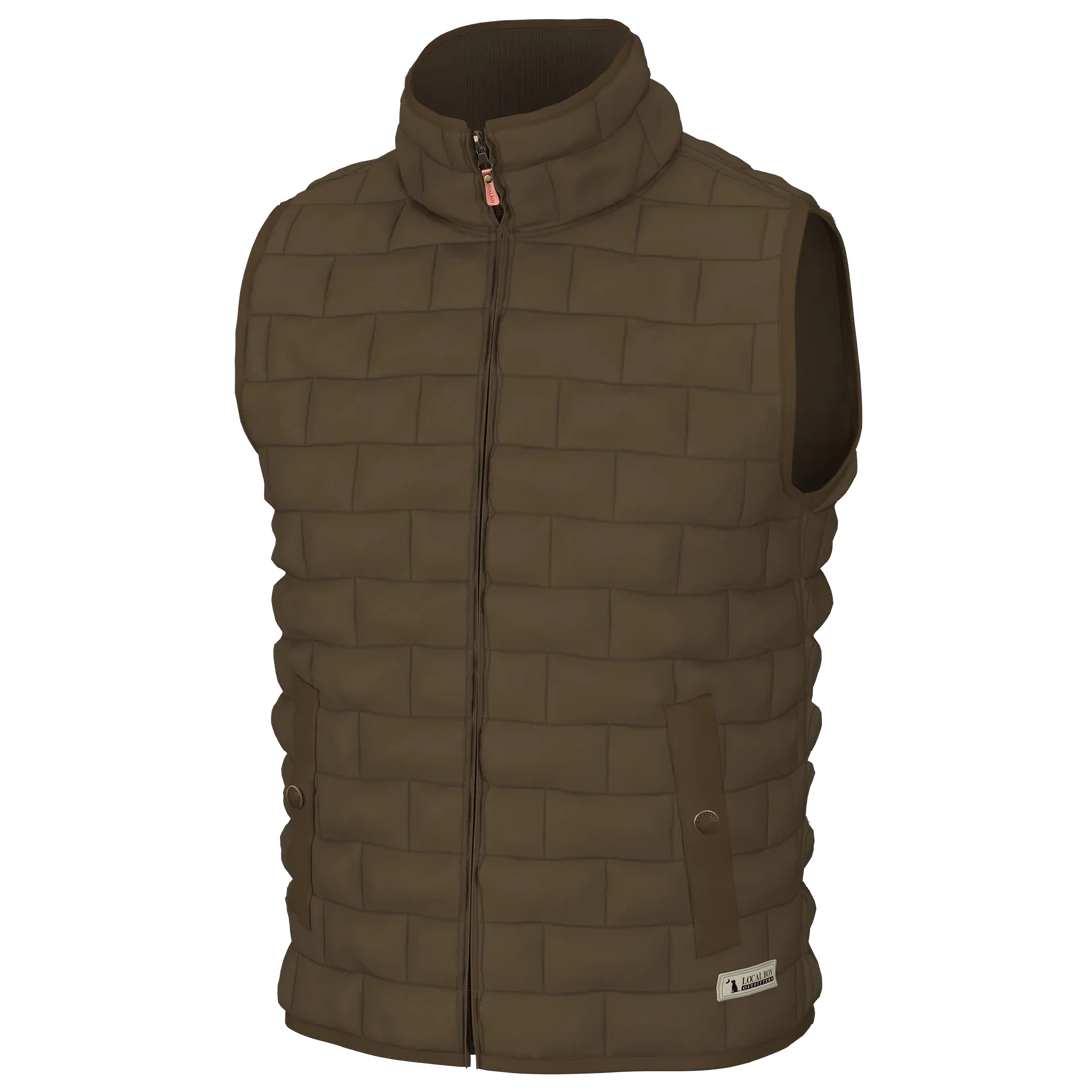 Local Boy Brick Quilted Vest Mocha Local Boy Outfitters