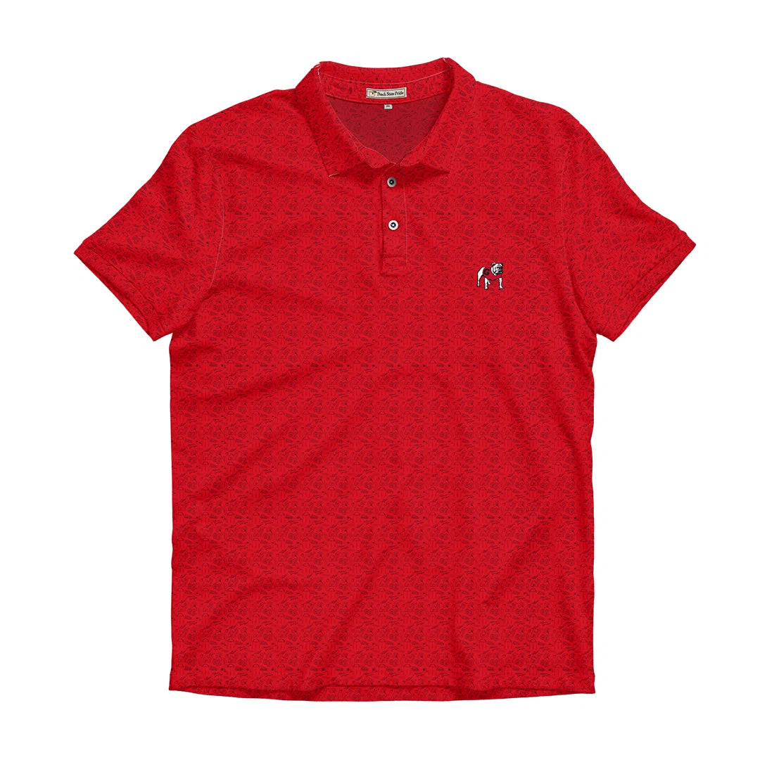 Peach State Pride Georgia Bulldogs The Classic City Pattern Performance Polo Peach State Pride