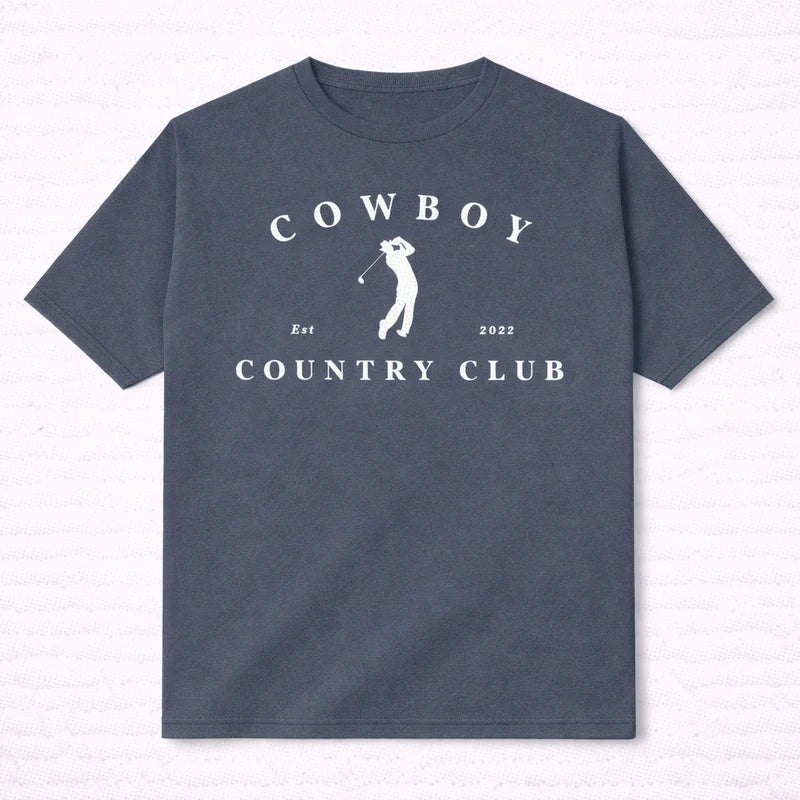 Cowboy Country Club - Golfer Logo T-Shirt Blue Cowboy Country Club