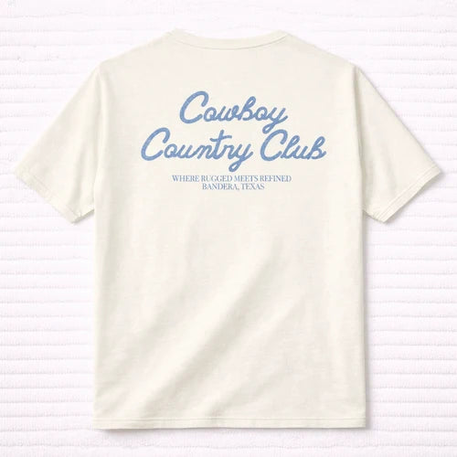 Cowboy Country Club - Club Script Tee Blue Cowboy Country Club