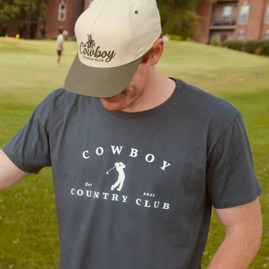 Cowboy Country Club - Golfer Logo T-Shirt Blue Cowboy Country Club