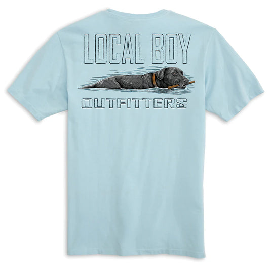 Local Boy Youth Fetch Black Lab Tee Chambray