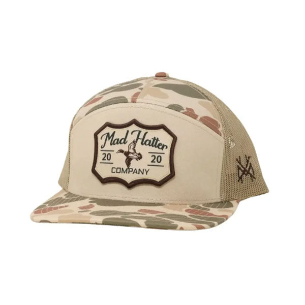 Mad Hatter Green Head Harvest Camo 7 Panel Hat Mad Hatter