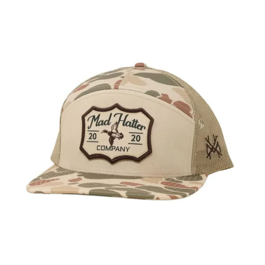 Mad Hatter Green Head Harvest Camo 7 Panel Hat Mad Hatter