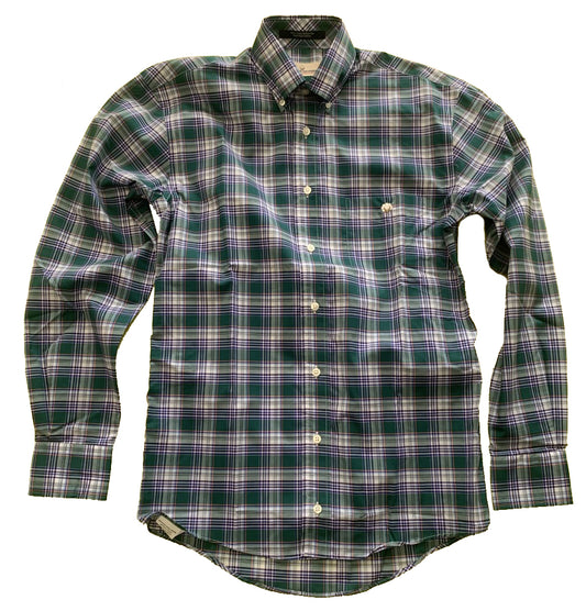 Cotton Brothers Long Sleeve Button Up Green Plaid