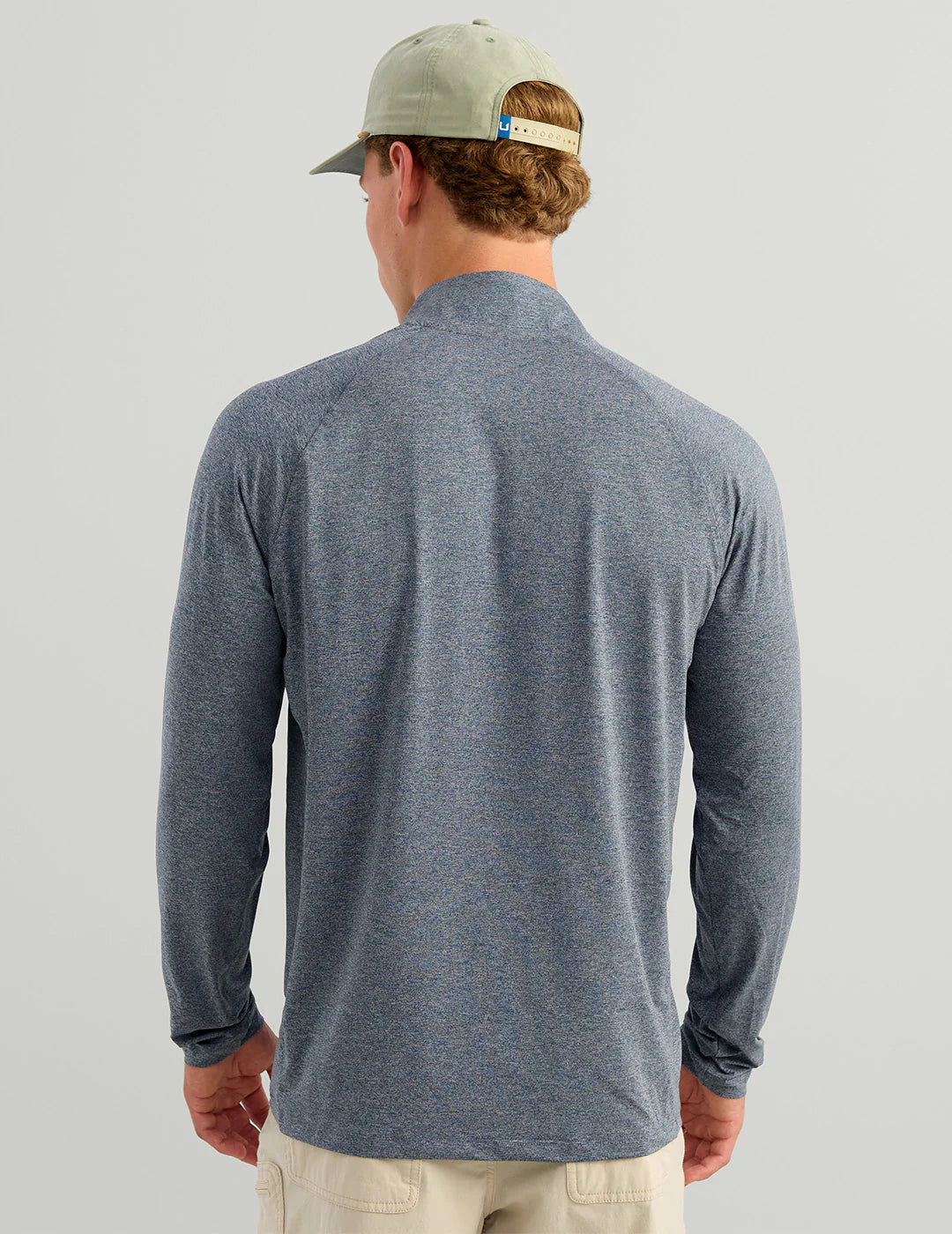 Huk Airweight Tech LS 1/4 Zip Anchor Heather Huk