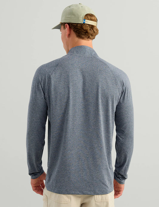 Huk Airweight Tech LS 1/4 Zip Anchor Heather Huk