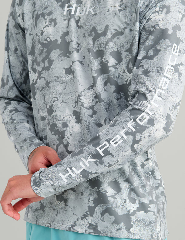 Huk Airweight Tech KC Printed Long Sleeve Crew Huk
