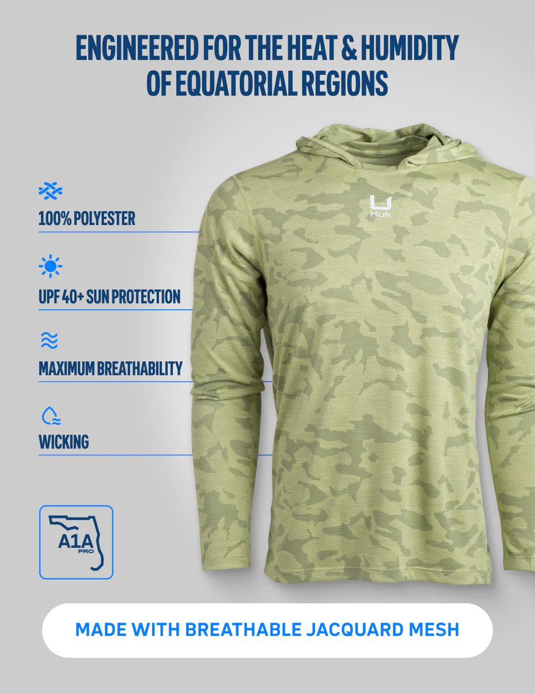 Huk A1A Pro LS Hoodie Seagull Camo Huk