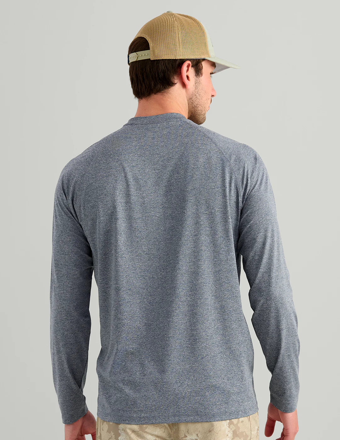 Huk Airweight Tech LS Crew Stormy Blue Heather Huk