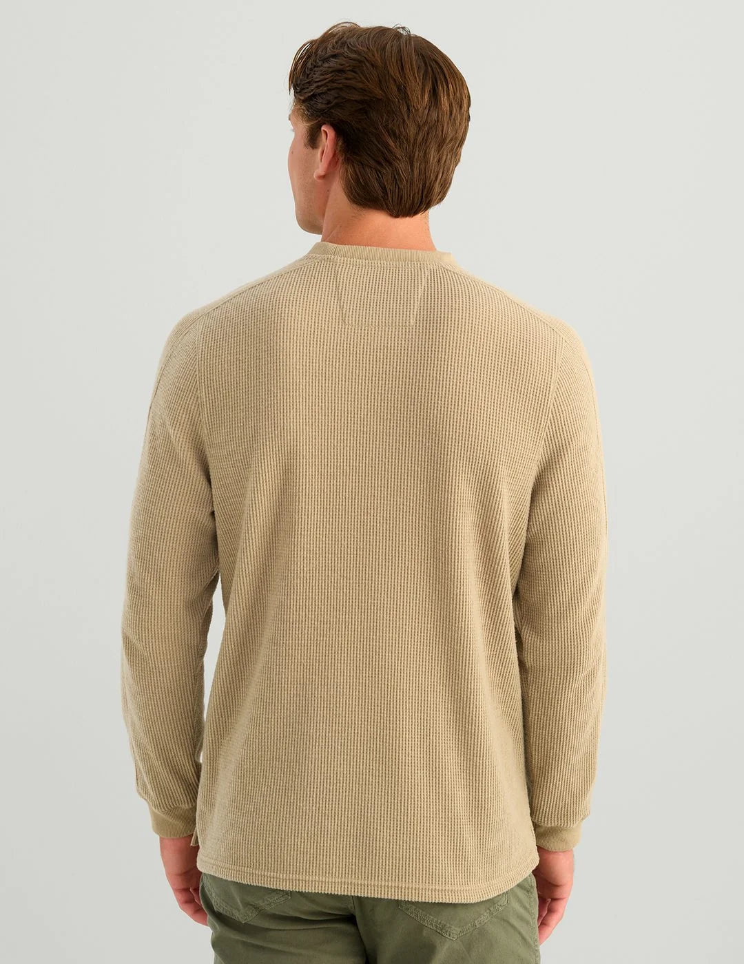 Huk Waffle Long Sleeve Crew River Rock Heather Huk