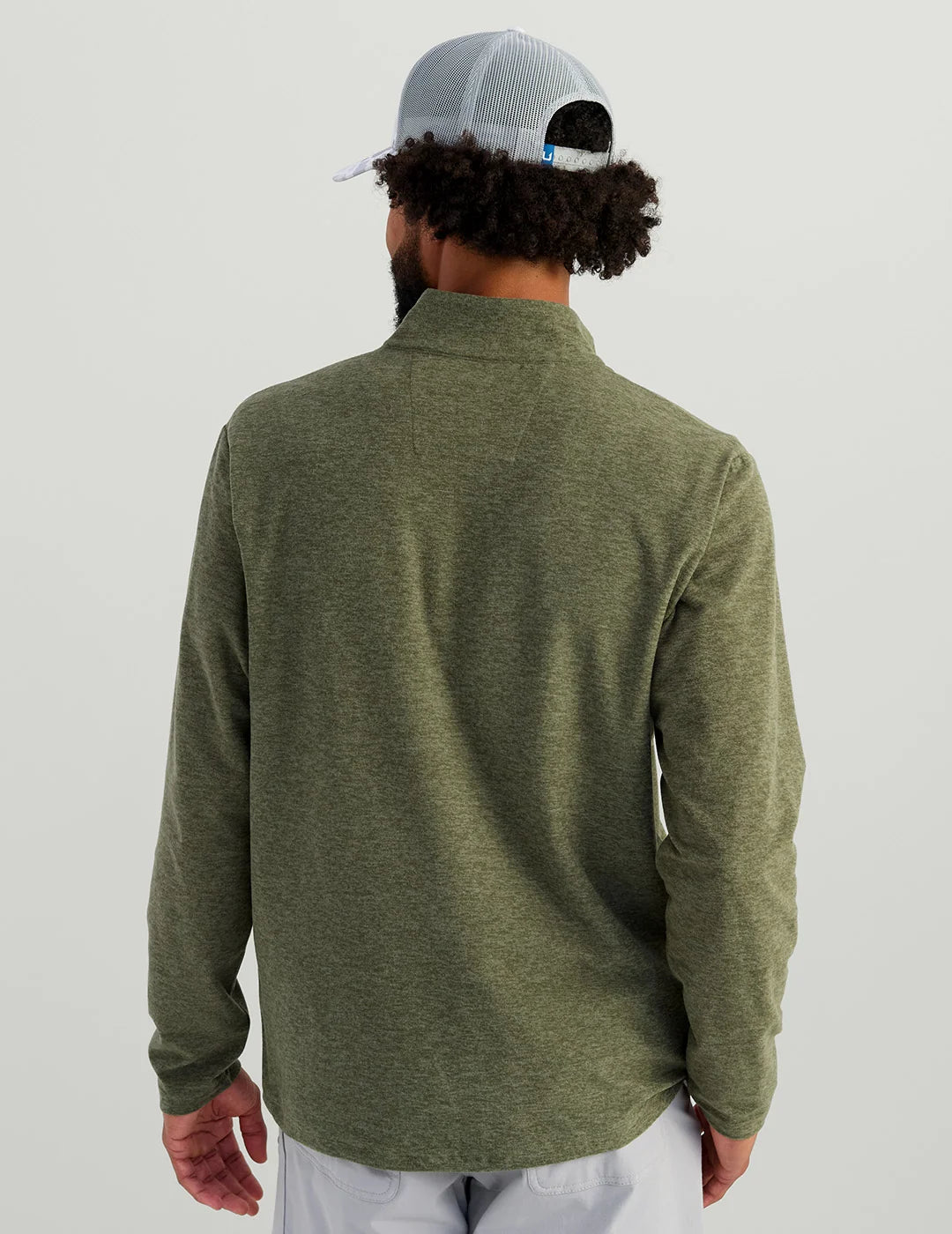 Huk Leeward Lightweight Fleece 1/4 Zip Moss Heather Huk