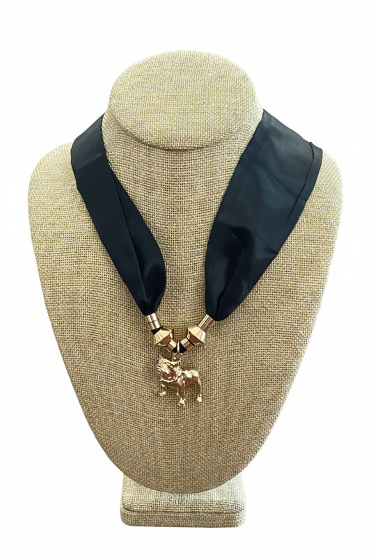 Georgia Bulldogs Bulldog Pendant Scarf Necklace Golden Stella