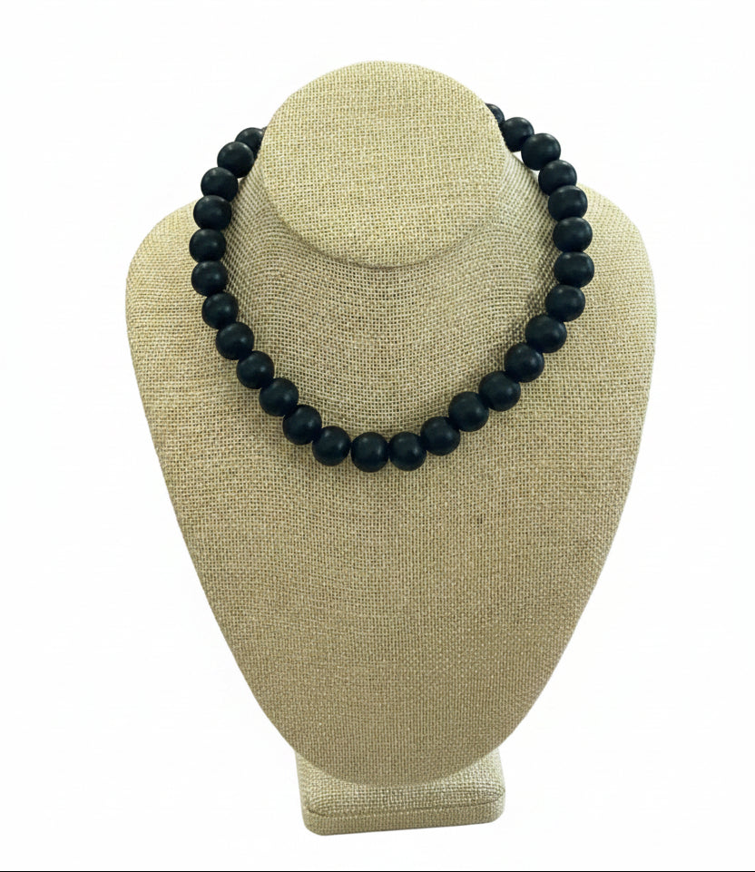 Georgia Bulldogs colored Wooden Ball Necklace Black Golden Stella