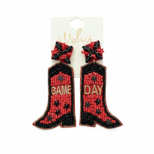 Georgia Bulldogs Game Day Boot Earrings Golden Stella