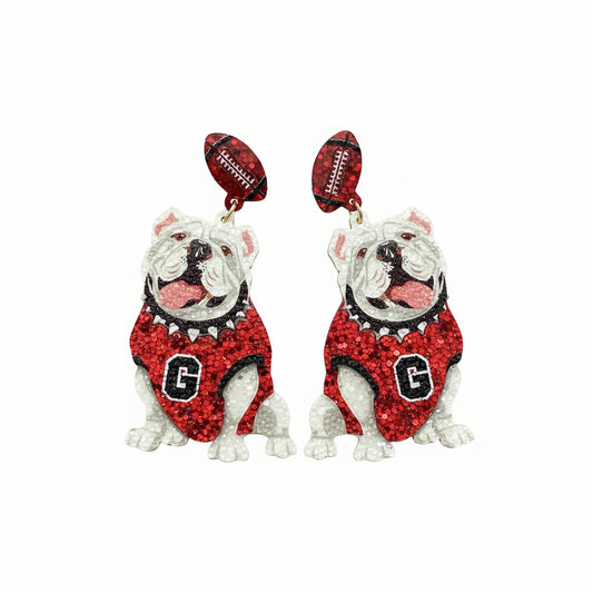 Georgia Bulldogs Glitter G  Uniform Bulldogs Earrings Golden Stella