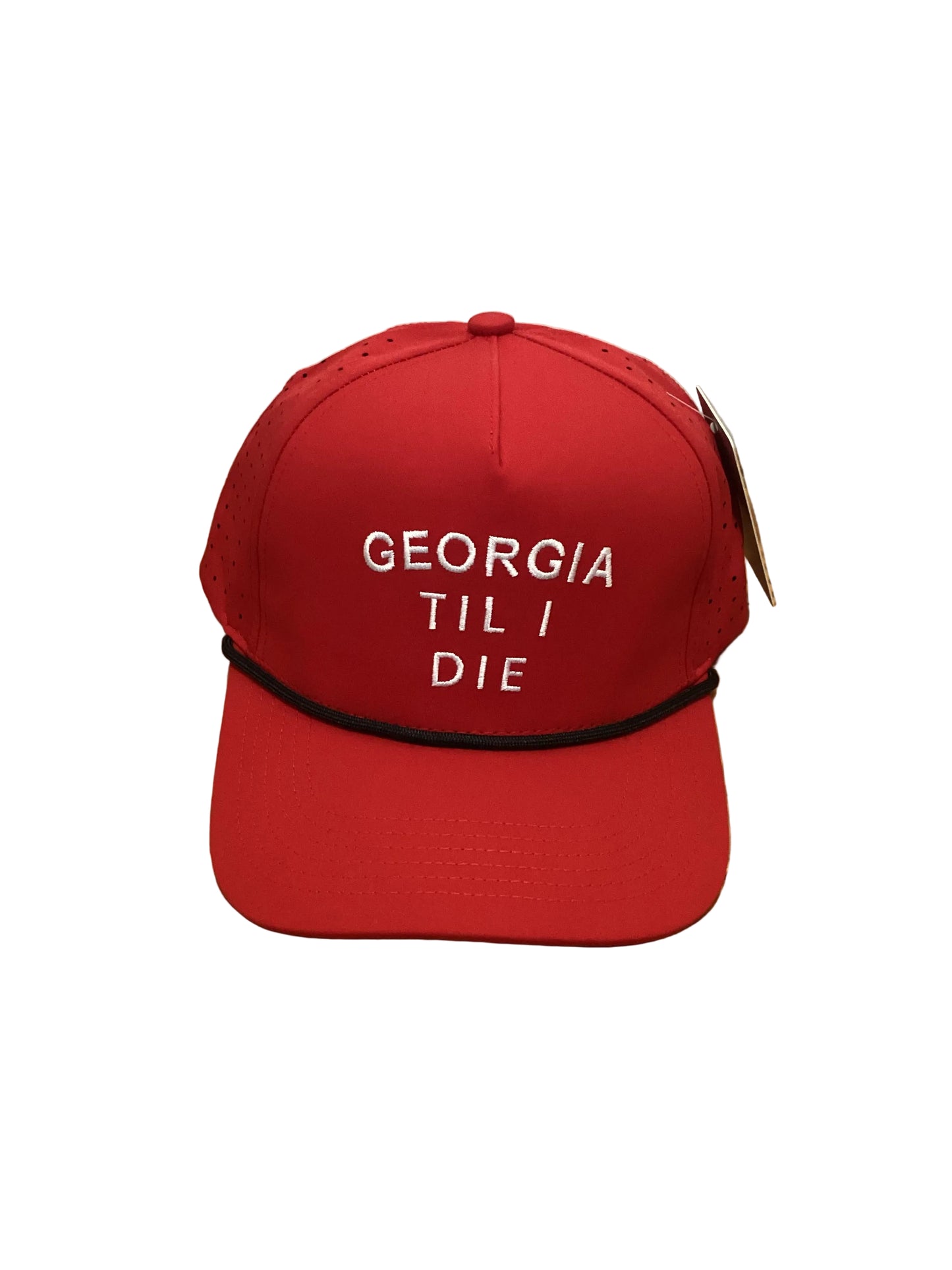Peach State Pride Georgia Till I Die Performance Web Back Hat Red Peach State Pride