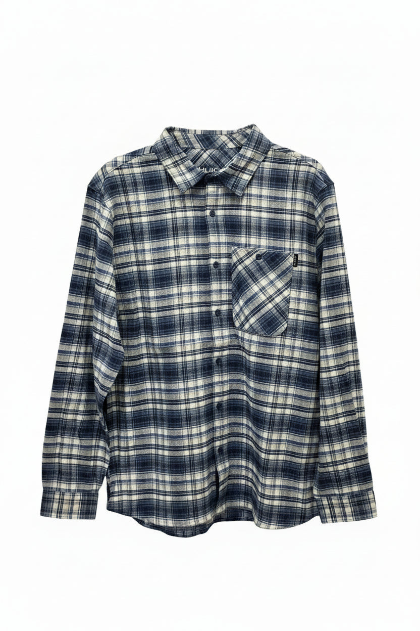 Huk Ravenel Long Sleeve Flannel Shirt Blue Huk