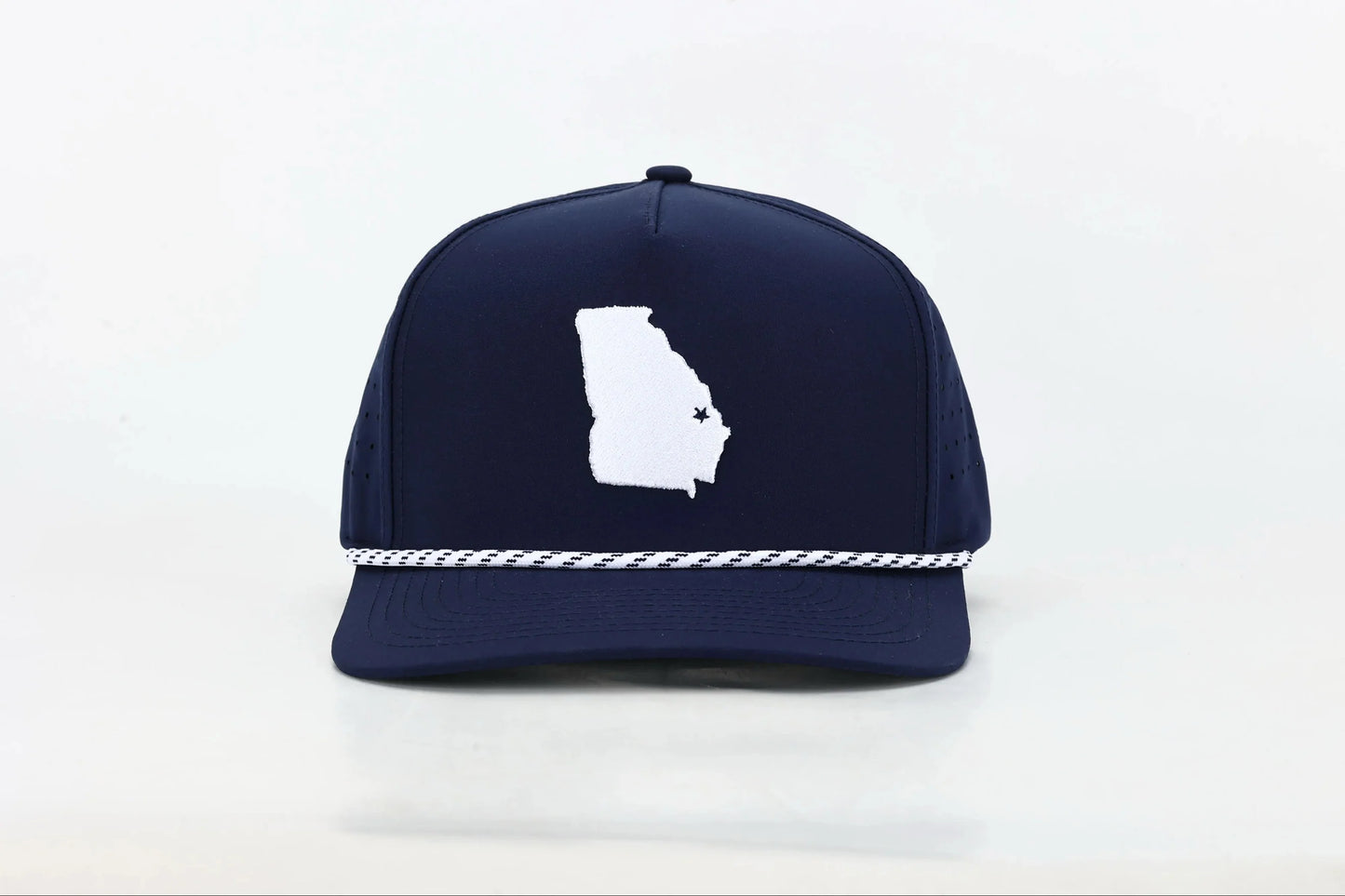 Happy Threads Statesboro, GA Embroidered State Hat with Rope Happy Threads