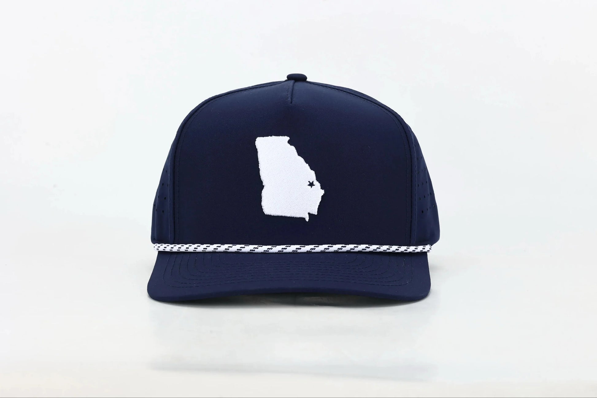 Happy Threads Statesboro, GA Embroidered State Hat with Rope Happy Threads