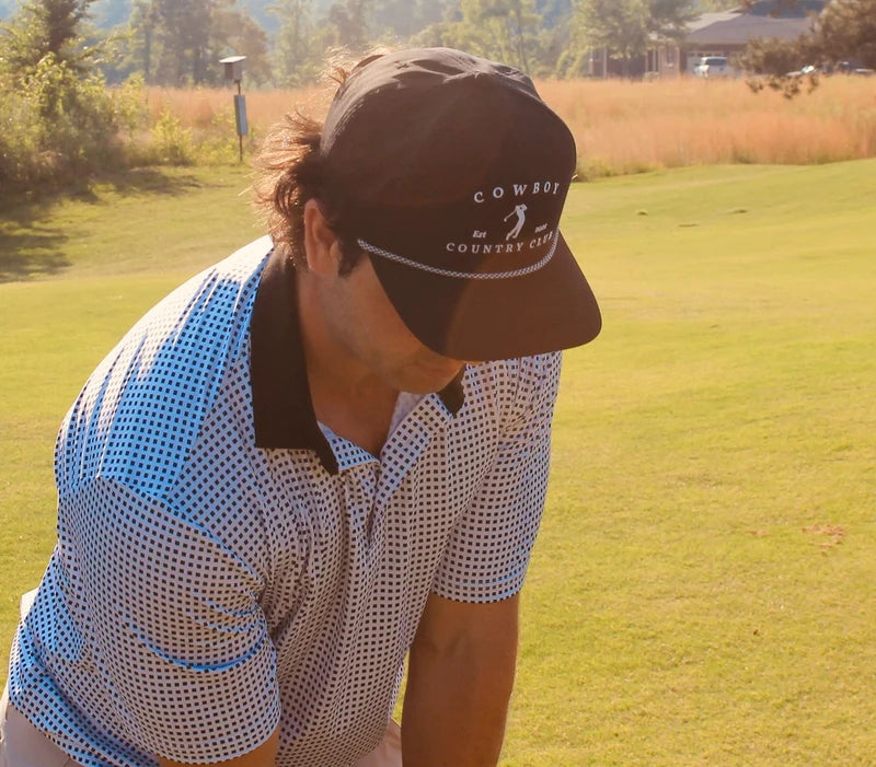 Cowboy Country Club Golfer Roped Hat Black Cowboy Country Club