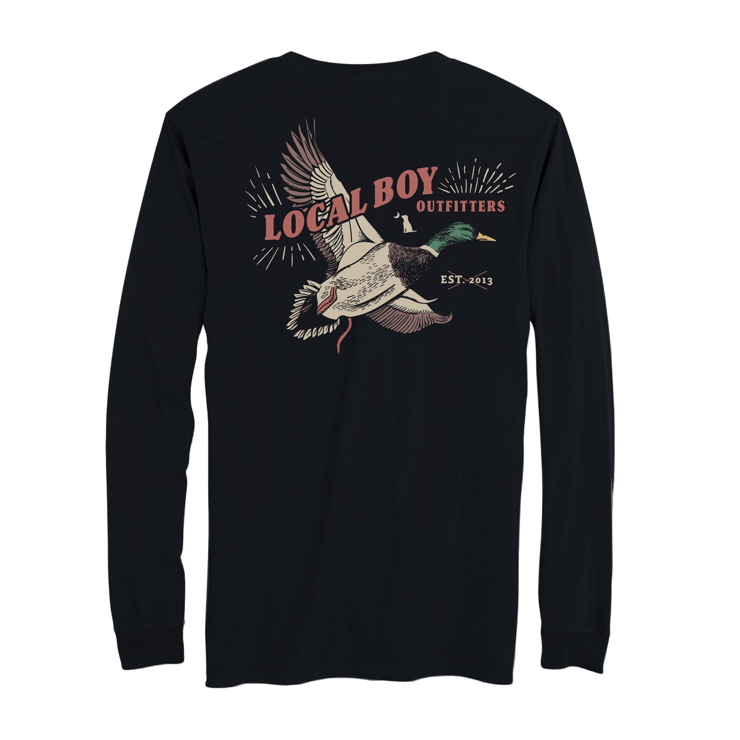 Local Boy Mallard Blast L/S Tee Black Local Boy Outfitters