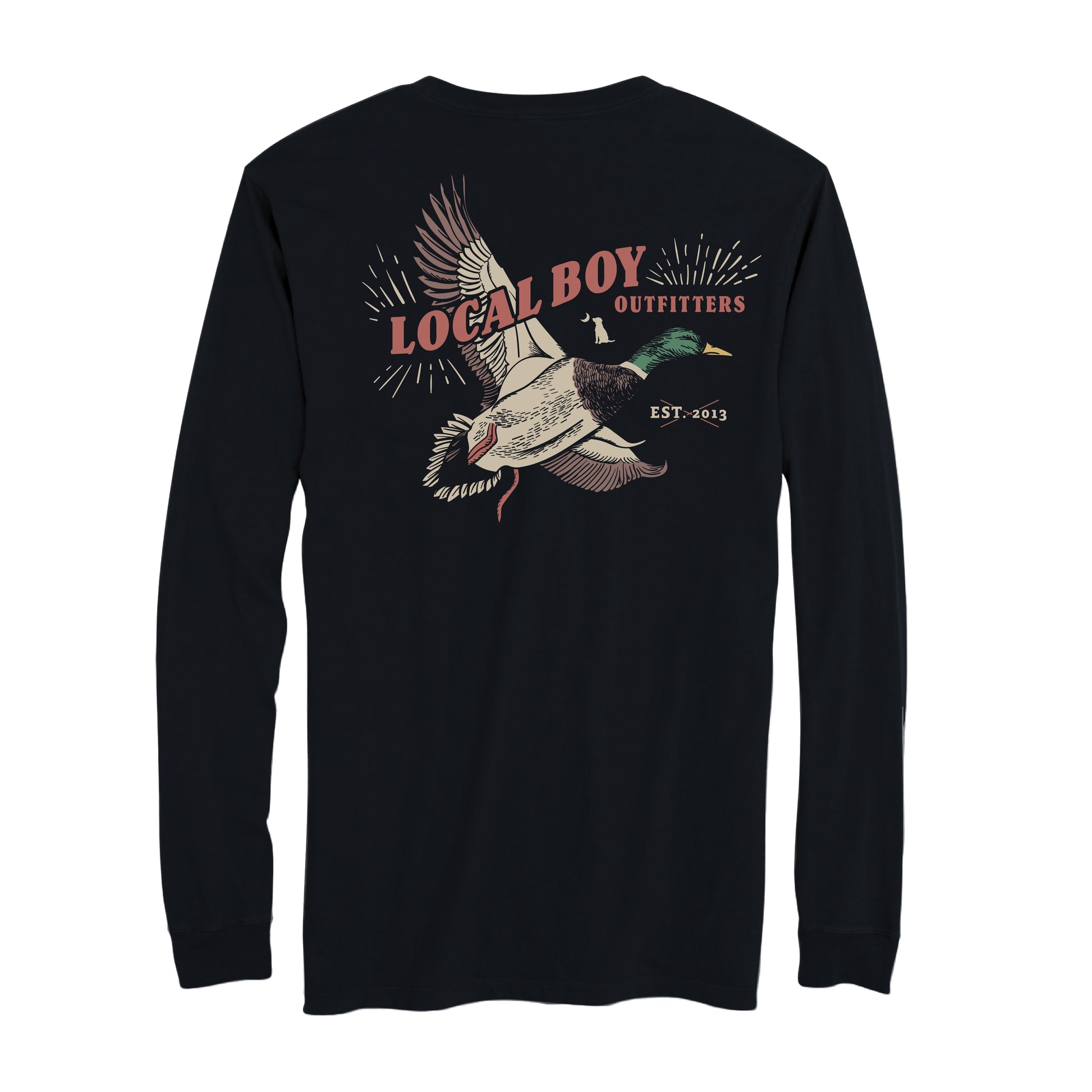 Local Boy Mallard Blast L/S Tee Black Local Boy Outfitters