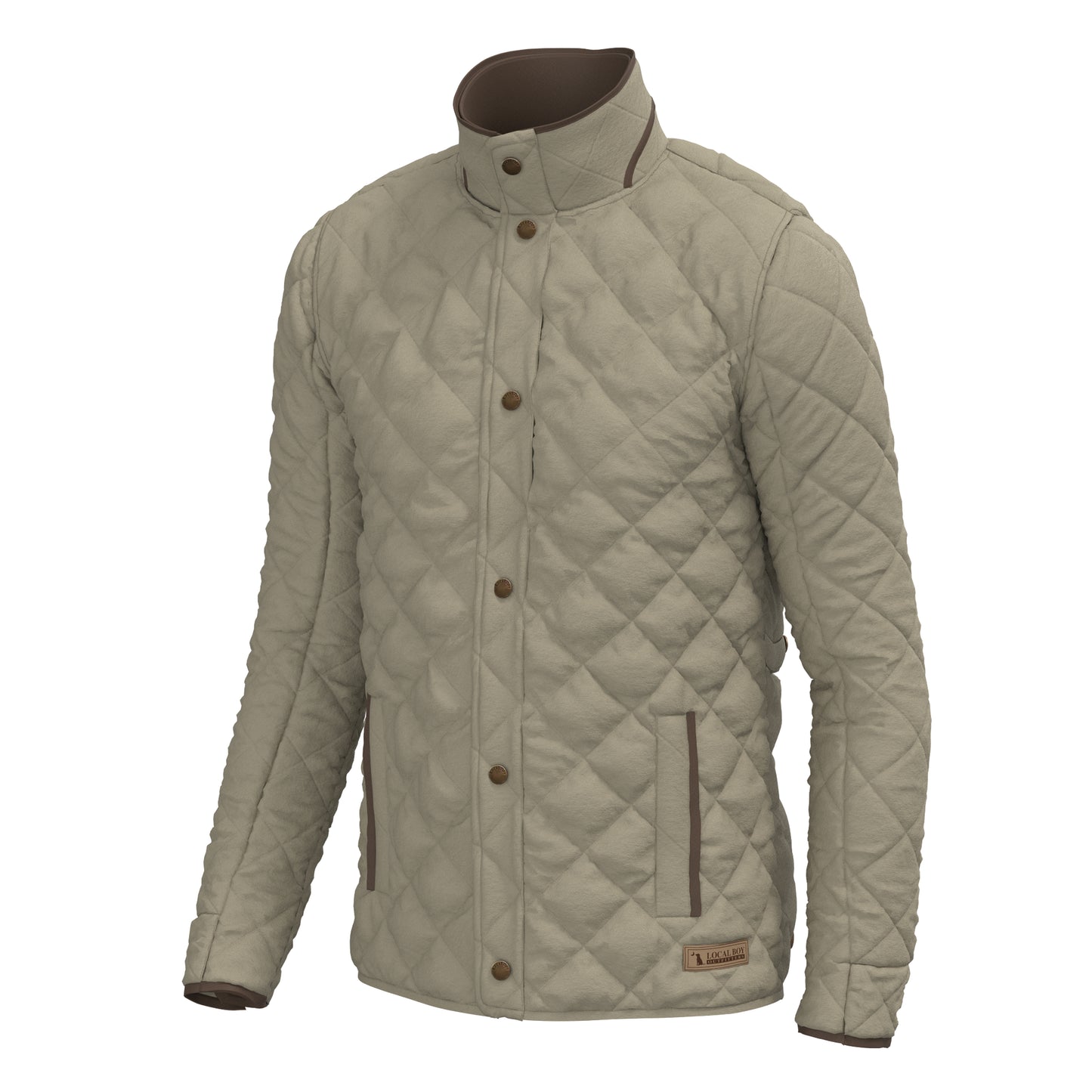 Local Boy Diamond Quilted Jacket Beige Local Boy Outfitters
