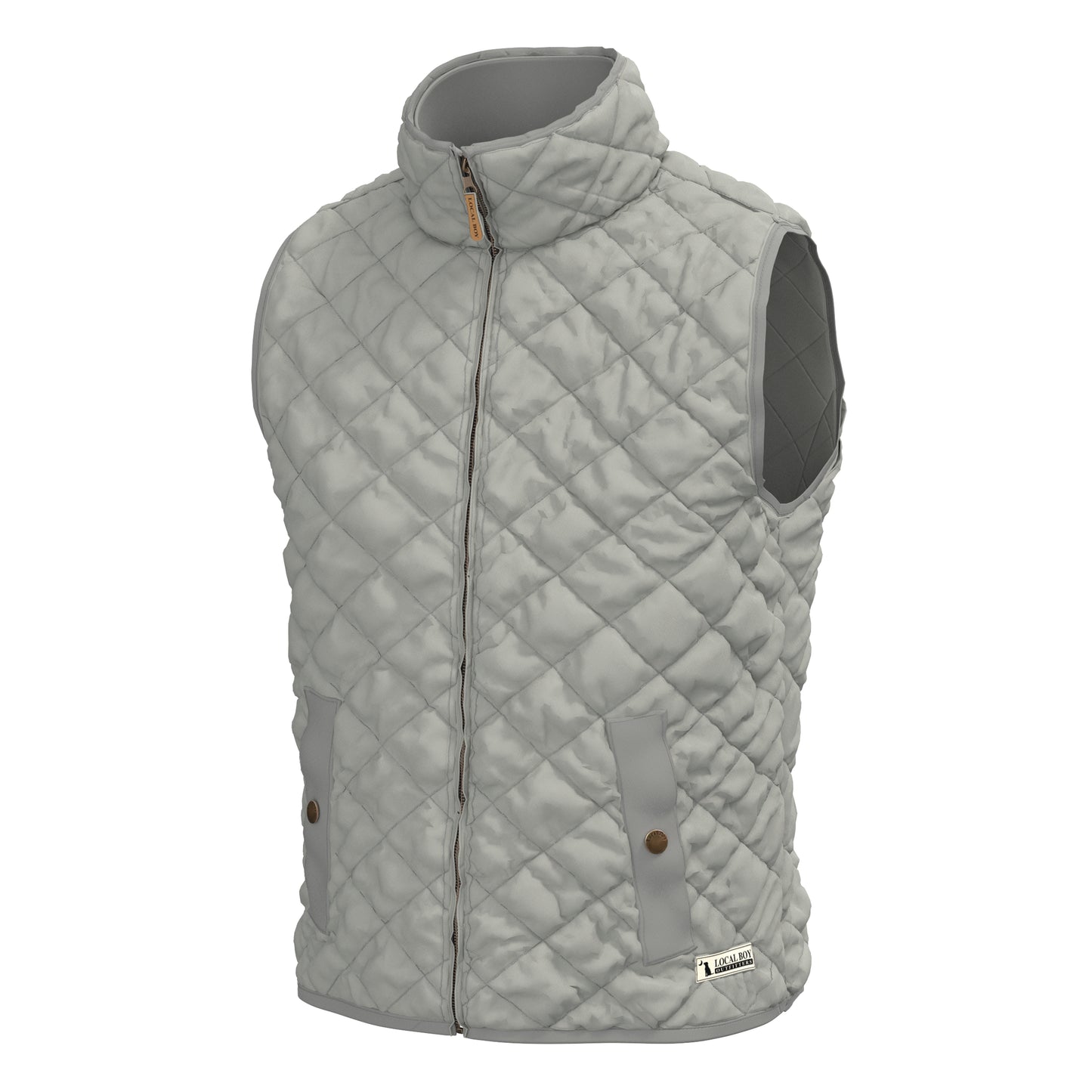 Local Boy Diamond Quilted Vest Ash Local Boy Outfitters