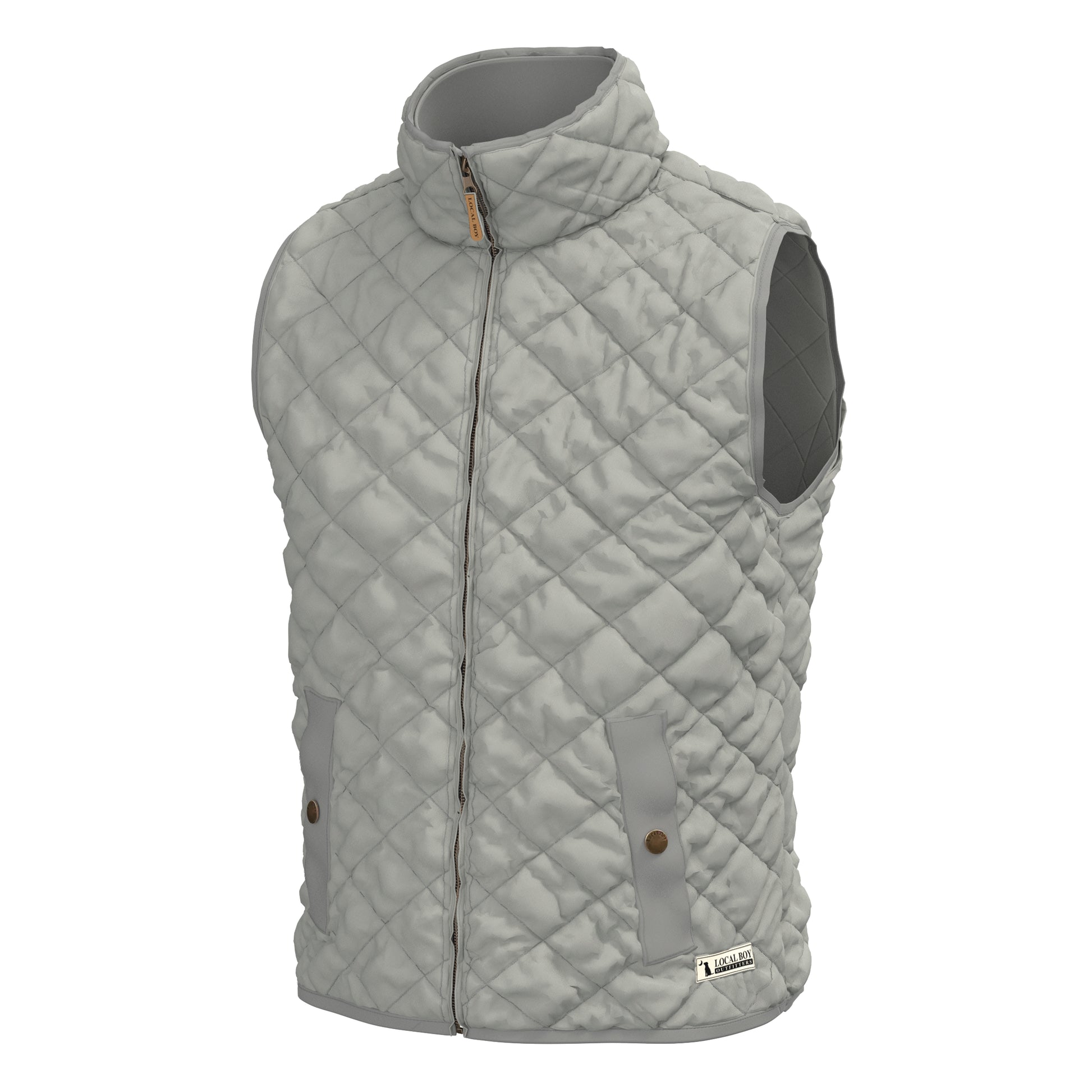 Local Boy Diamond Quilted Vest Ash Local Boy Outfitters