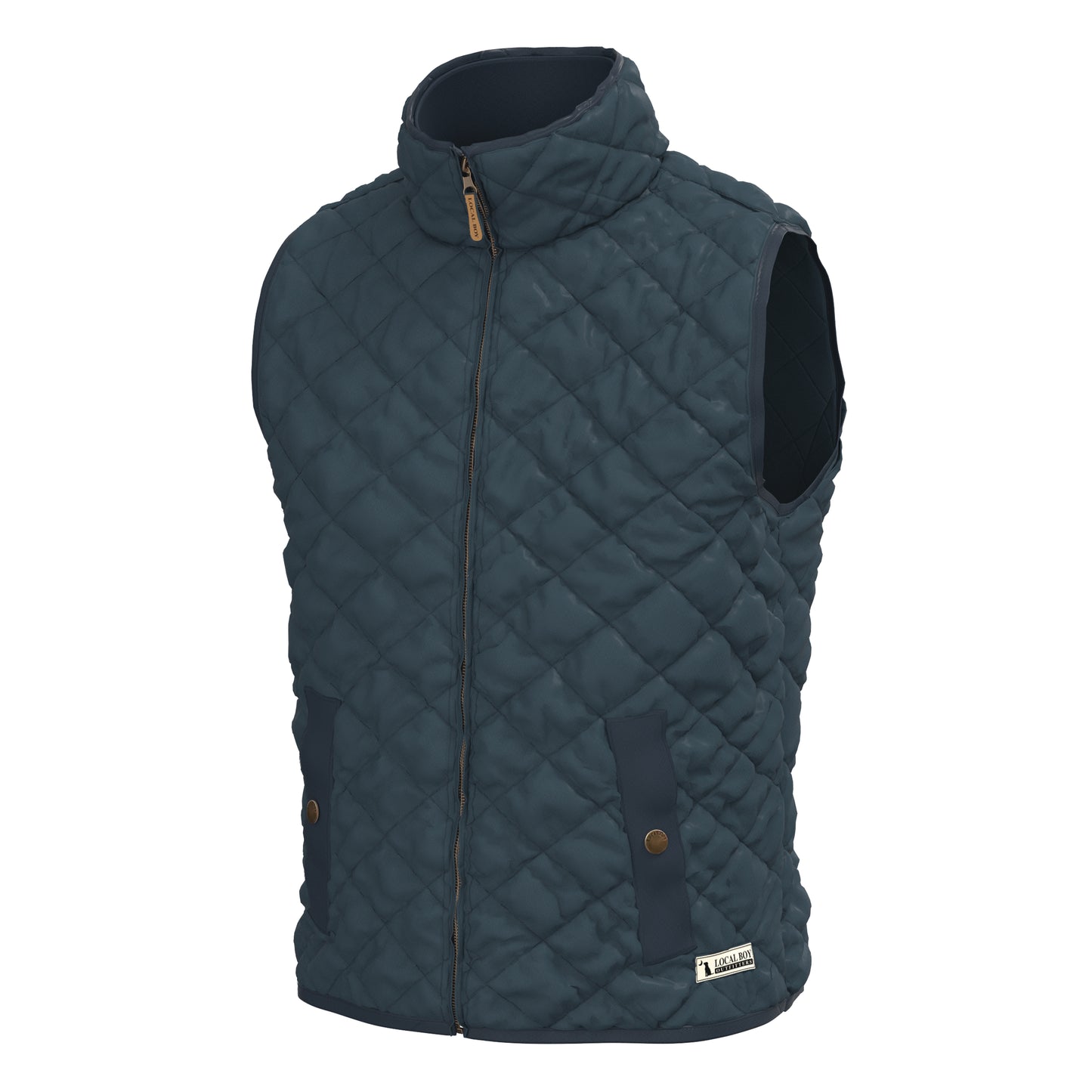 Local Boy Diamond Quilted Vest Dark Blue Local Boy Outfitters
