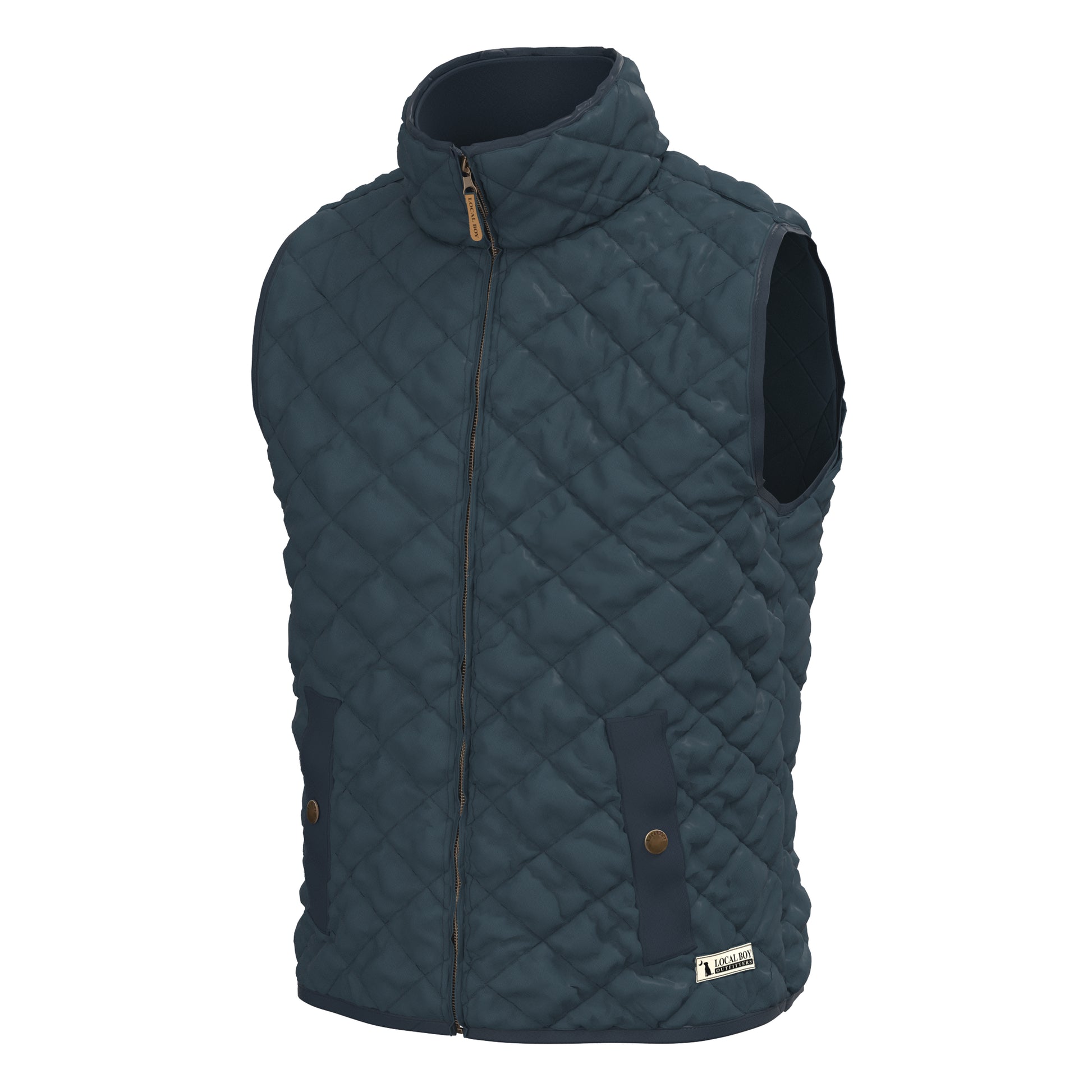 Local Boy Diamond Quilted Vest Dark Blue Local Boy Outfitters