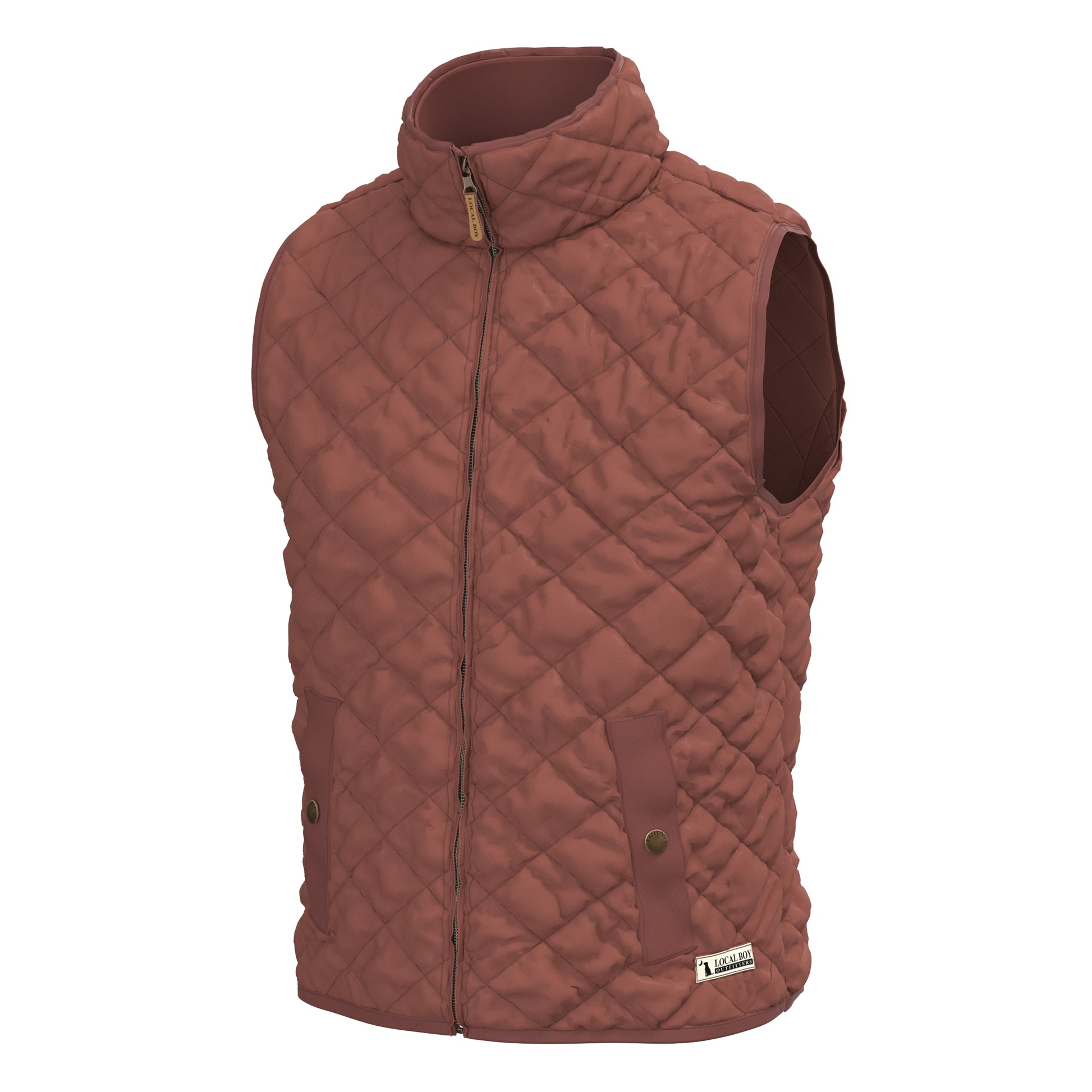 Local Boy Diamond Quilted Vest Mahogany Local Boy Outfitters