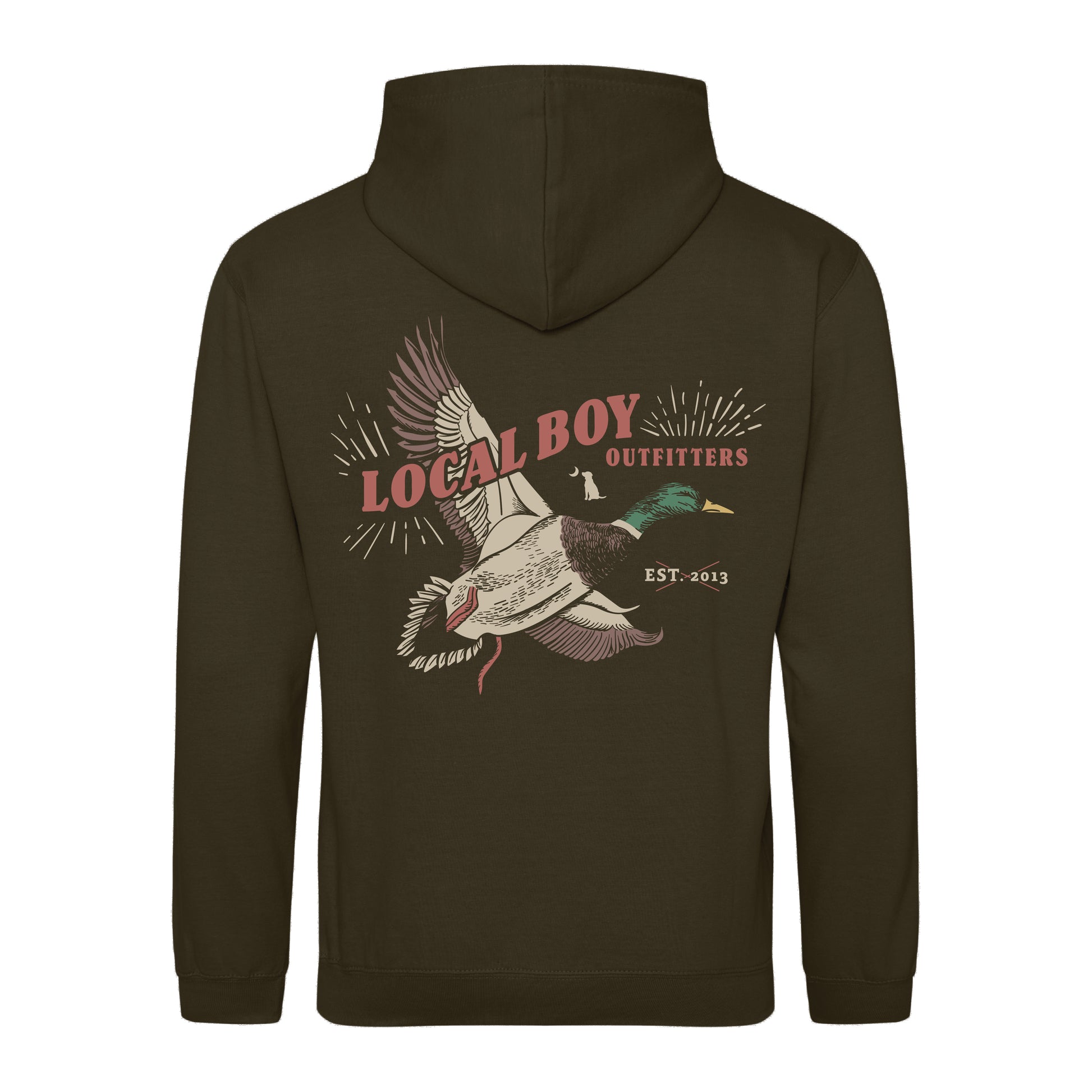 Local Boy Brushwood Hoodie Mallard Blast Olive Green Local Boy Outfitters