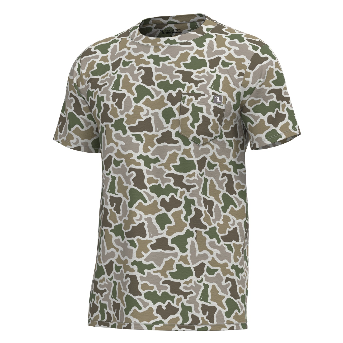 Local Boy S/S Heather Blend Crew Dog and Moon Camo Local Boy Outfitters