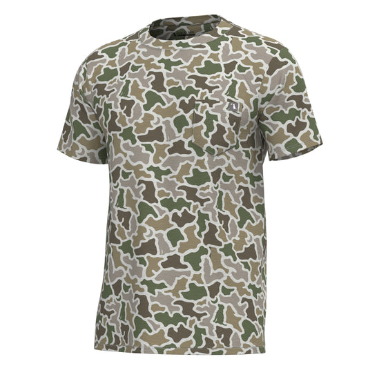 Local Boy S/S Heather Blend Crew Dog and Moon Camo Local Boy Outfitters