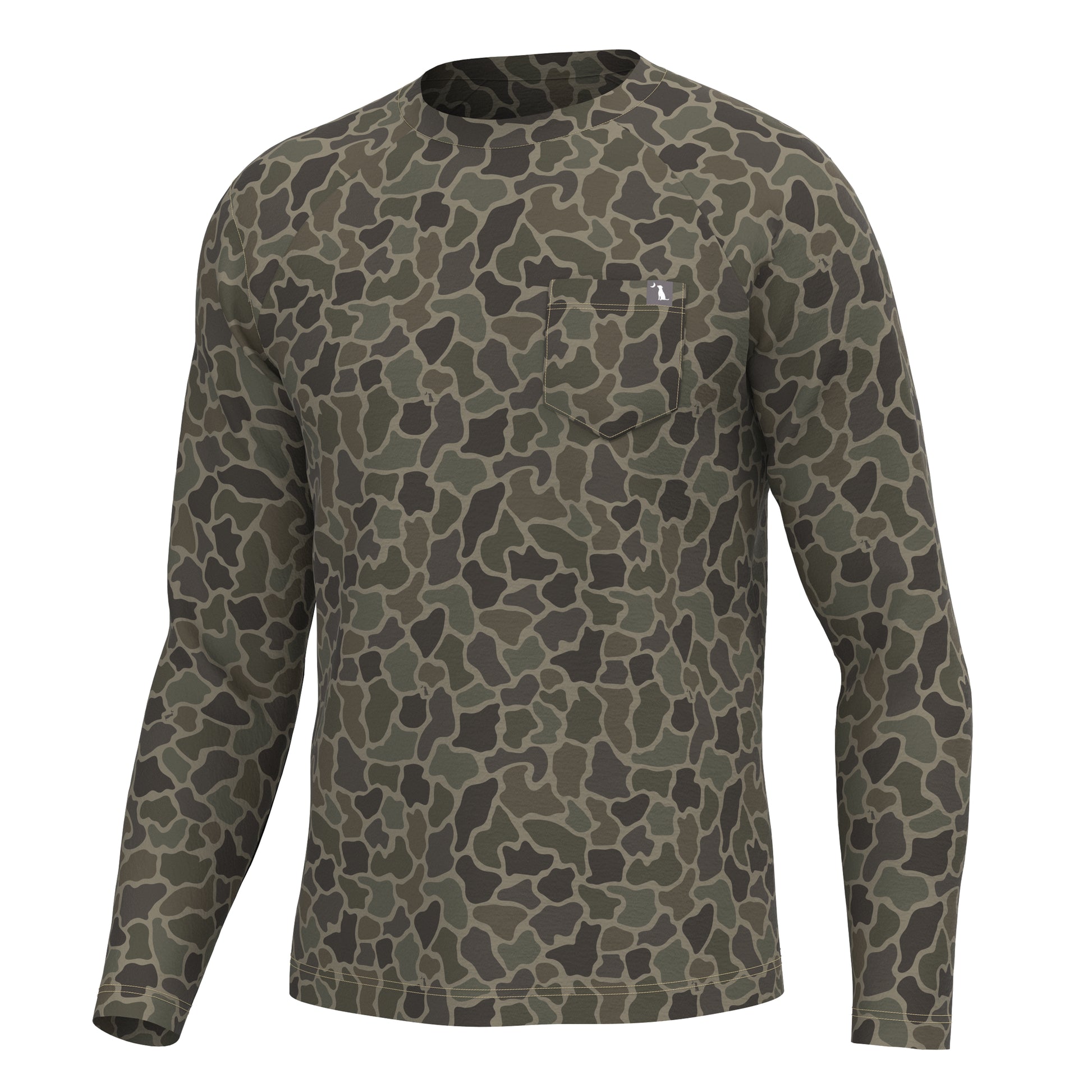 Local Boy L/S Heather Blend Crew Brush Camo Local Boy Outfitters