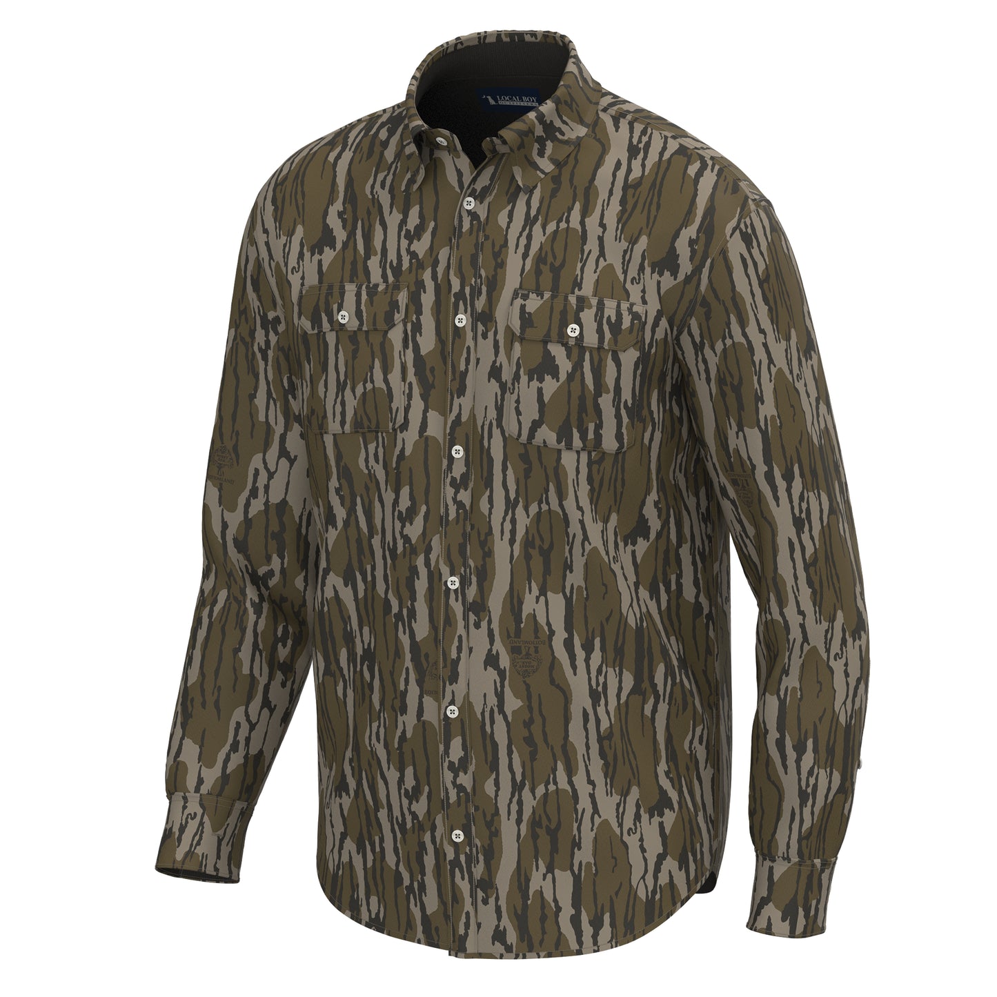 Local Boy Camo Button Up Mossy Oak Original Bottomland Local Boy Outfitters