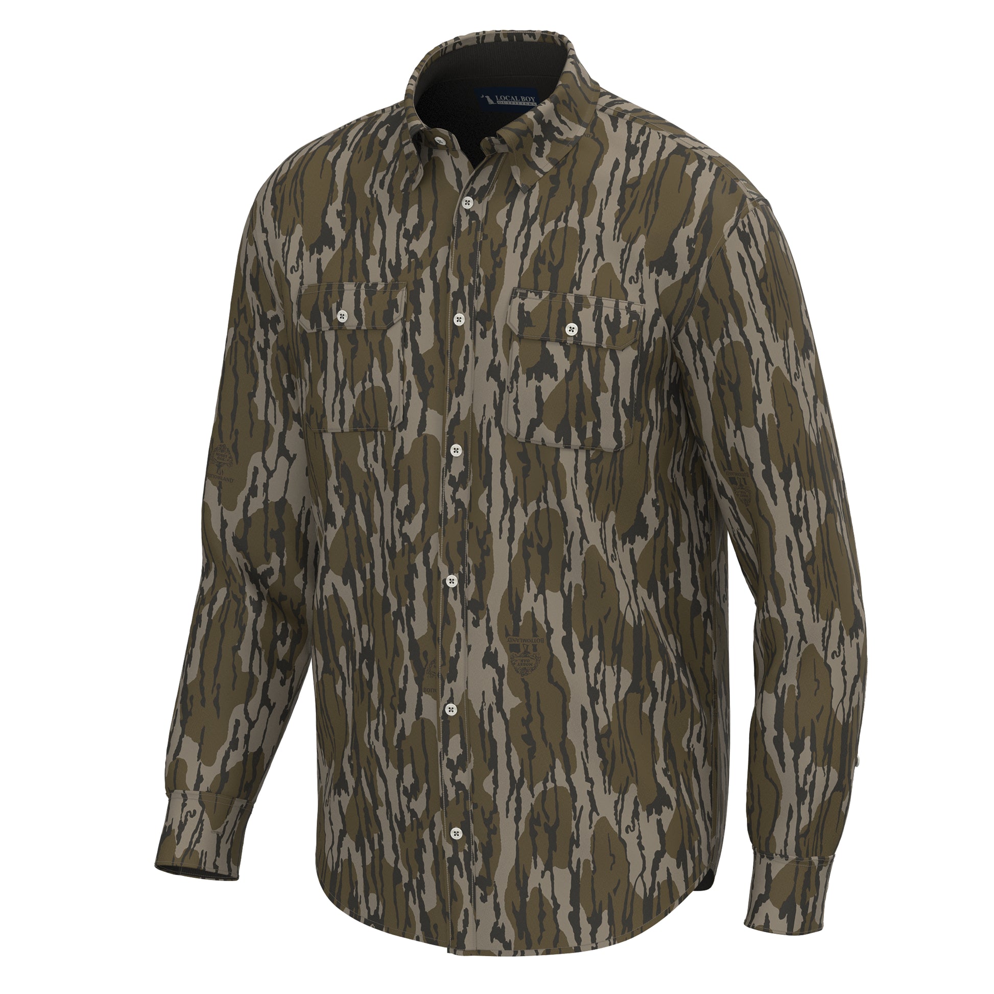 Local Boy Camo Button Up Mossy Oak Original Bottomland Local Boy Outfitters