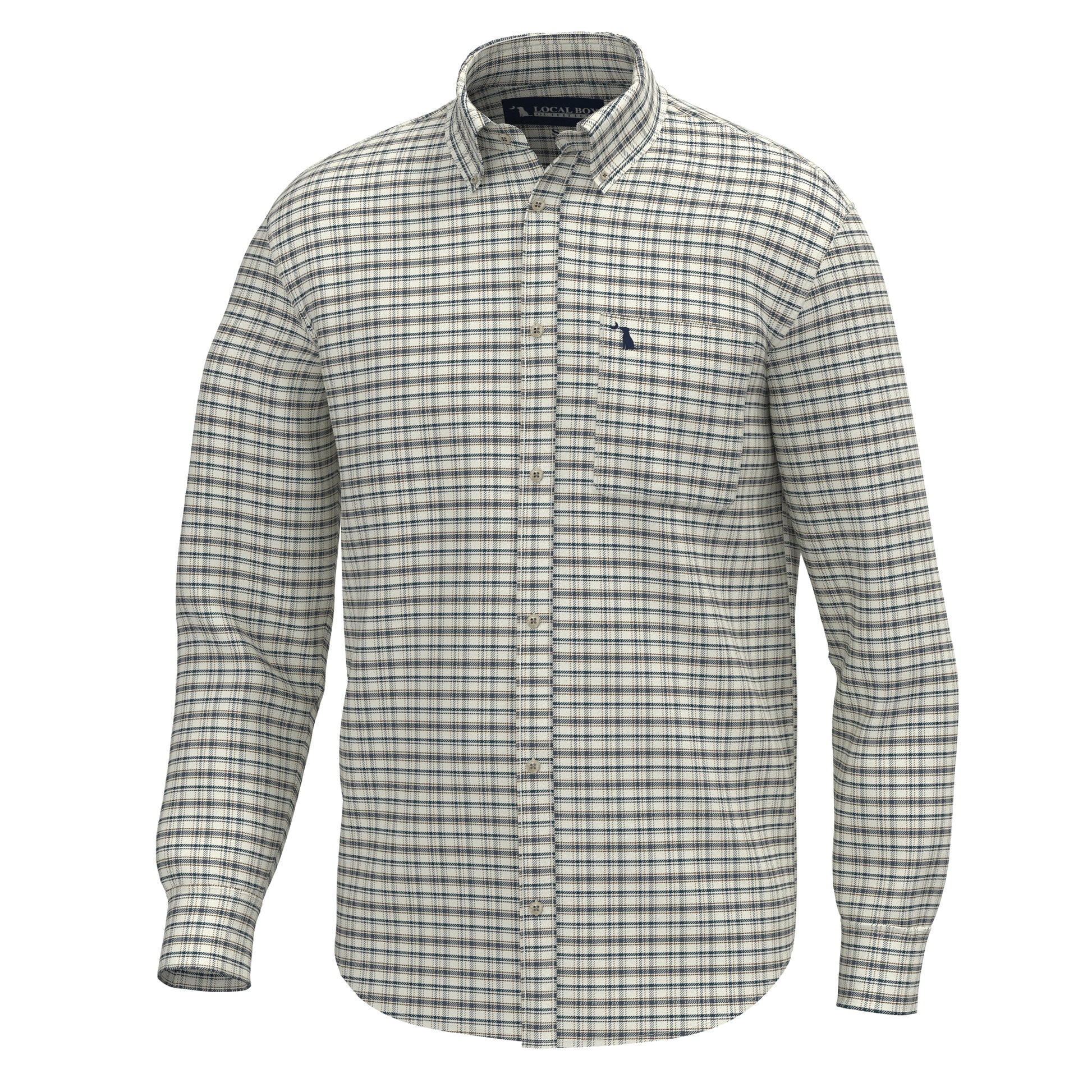 Local Boy McNally Dress Shirt Cream, Brown, Navy Local Boy Outfitters