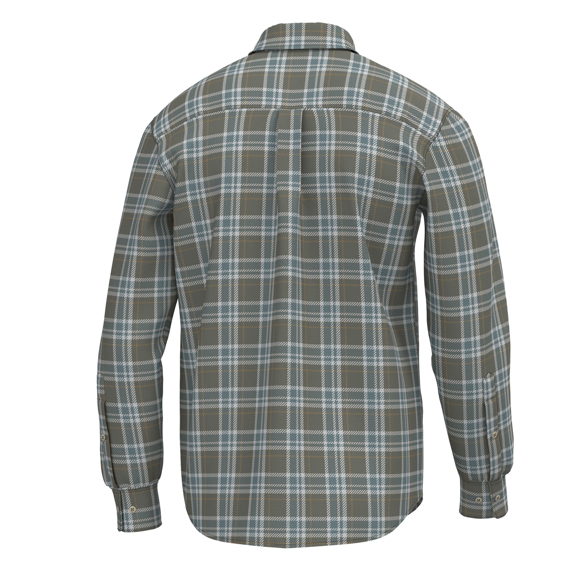 Local Boy Powers Stretch Flannel Moss Gray, Smokey Teal, Silver Local Boy Outfitters