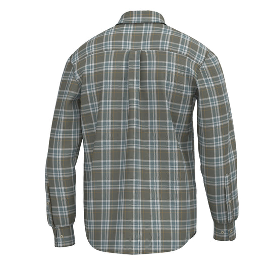 Local Boy Powers Stretch Flannel Moss Gray, Smokey Teal, Silver Local Boy Outfitters