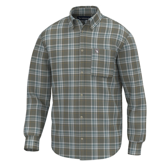Local Boy Powers Stretch Flannel Moss Gray, Smokey Teal, Silver Local Boy Outfitters