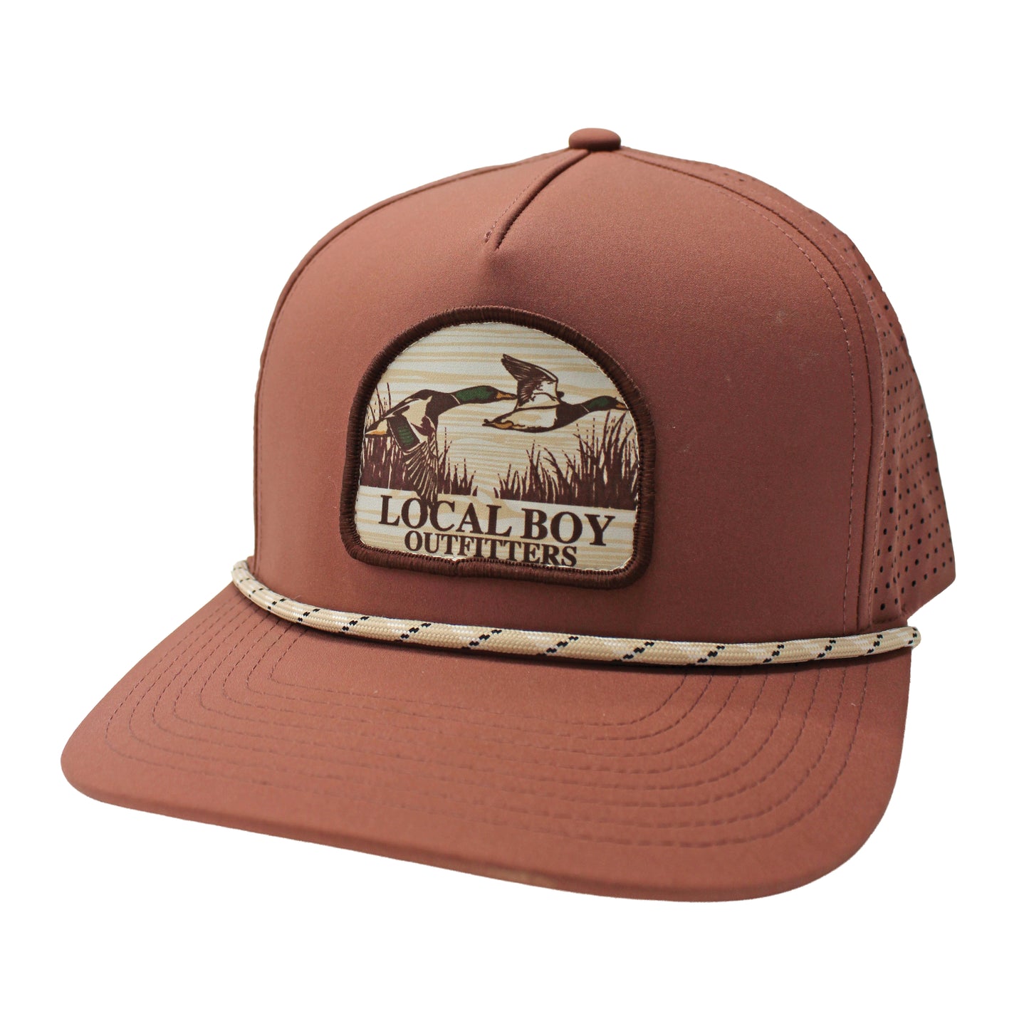 Local Boy Youth Mallard Marsh Patch Perforated Rope Hat Brick Local Boy Outfitters