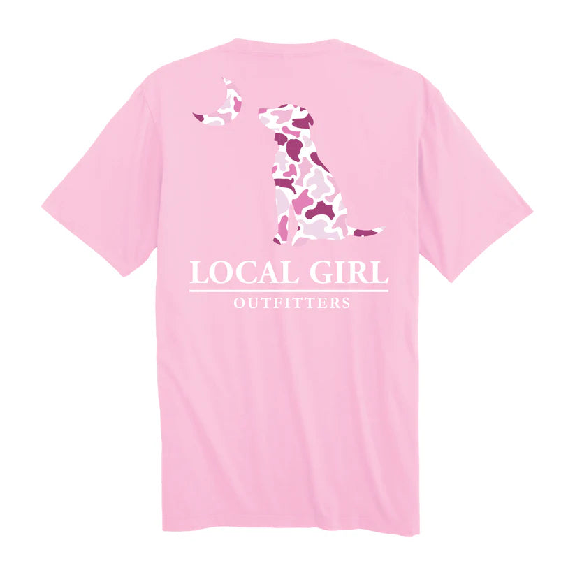 Local Girl Outfitters Pink Localflage Dog and Moon Shirt Blossom