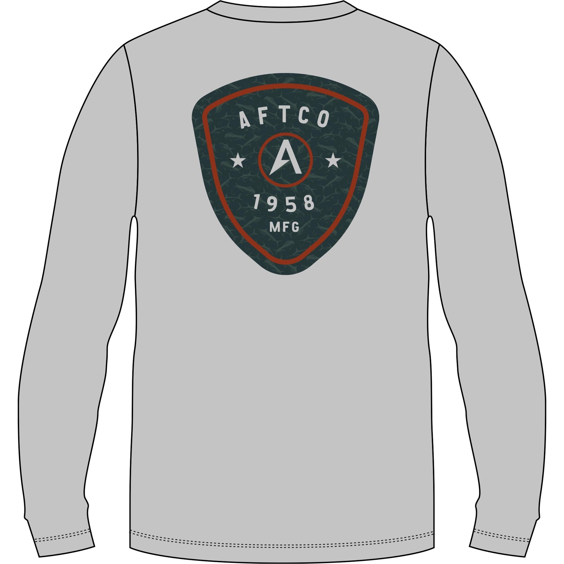 Aftco Athletic Heather Shield UVX LS Athletic Heather Aftco