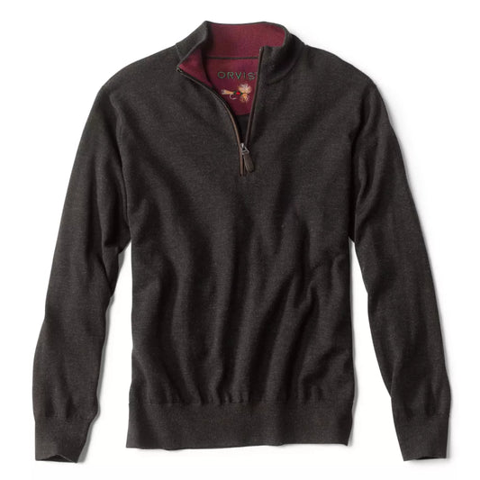 Orvis Merino Quarter Zip Sweater 2.0 Charcoal