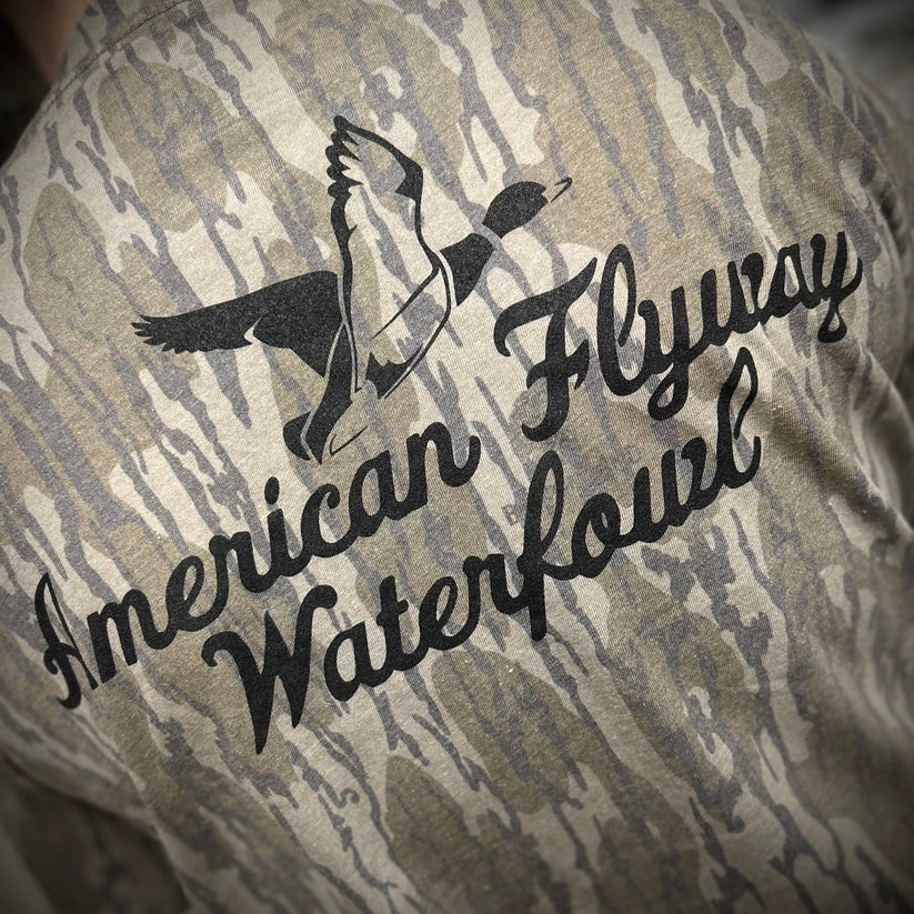 American Flyway Waterfowl Outdoors Mossy Oak Tee AFW Outdoors