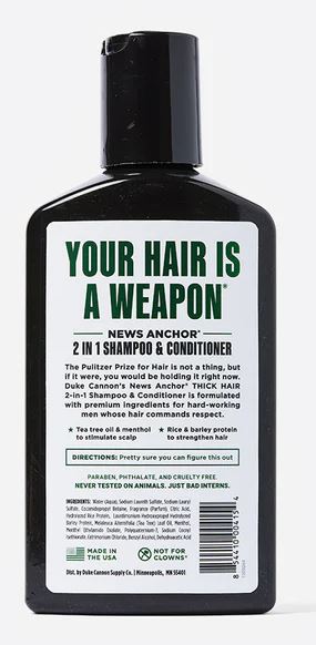 Duke Cannon NEWS ANCHOR 2-IN-1 HAIR WASH - TEA TREE FORMULA